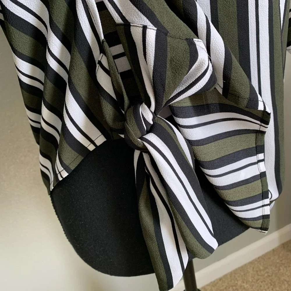 Michael Kors Multicolored Stripes Blouse Size Medium